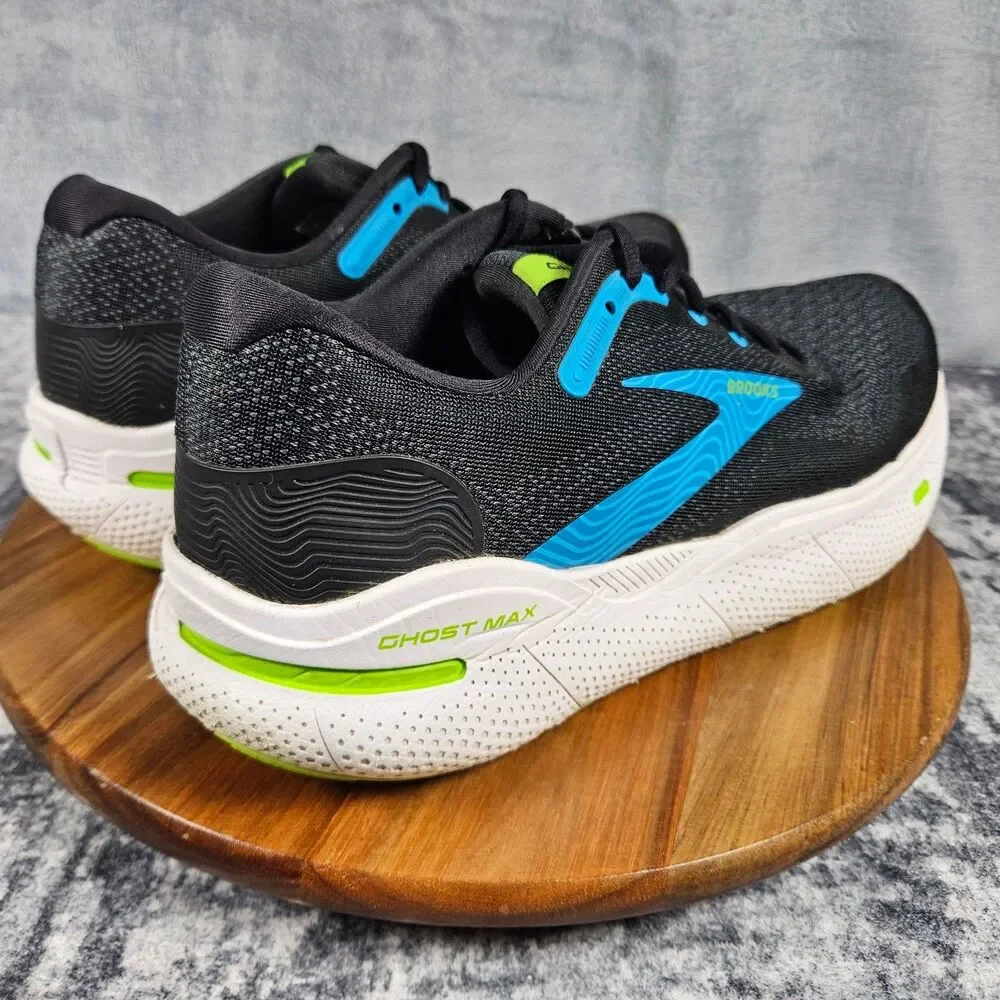 Brooks Ghost Max Shoes Mens 11.5 D Black Atomic Blue Athletic Running Sneakers